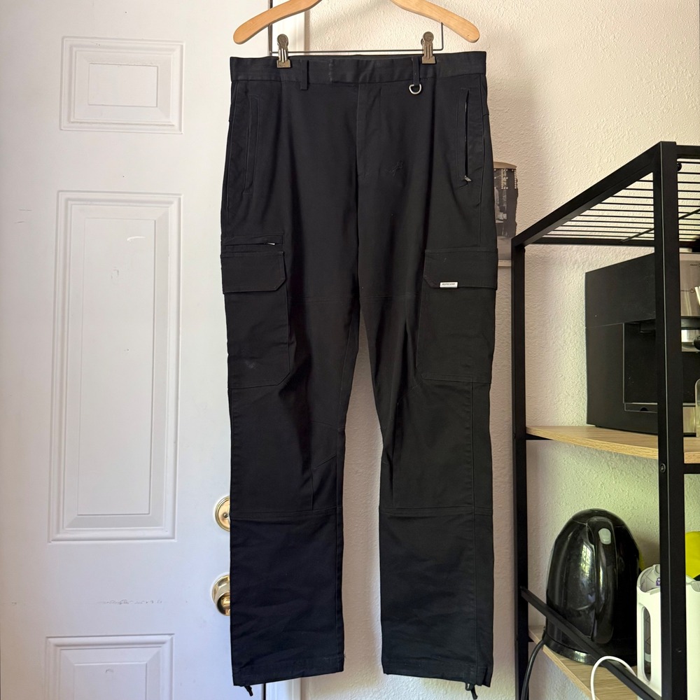REPRESENT black men's cargo cotton straight leg drawstring hem pants